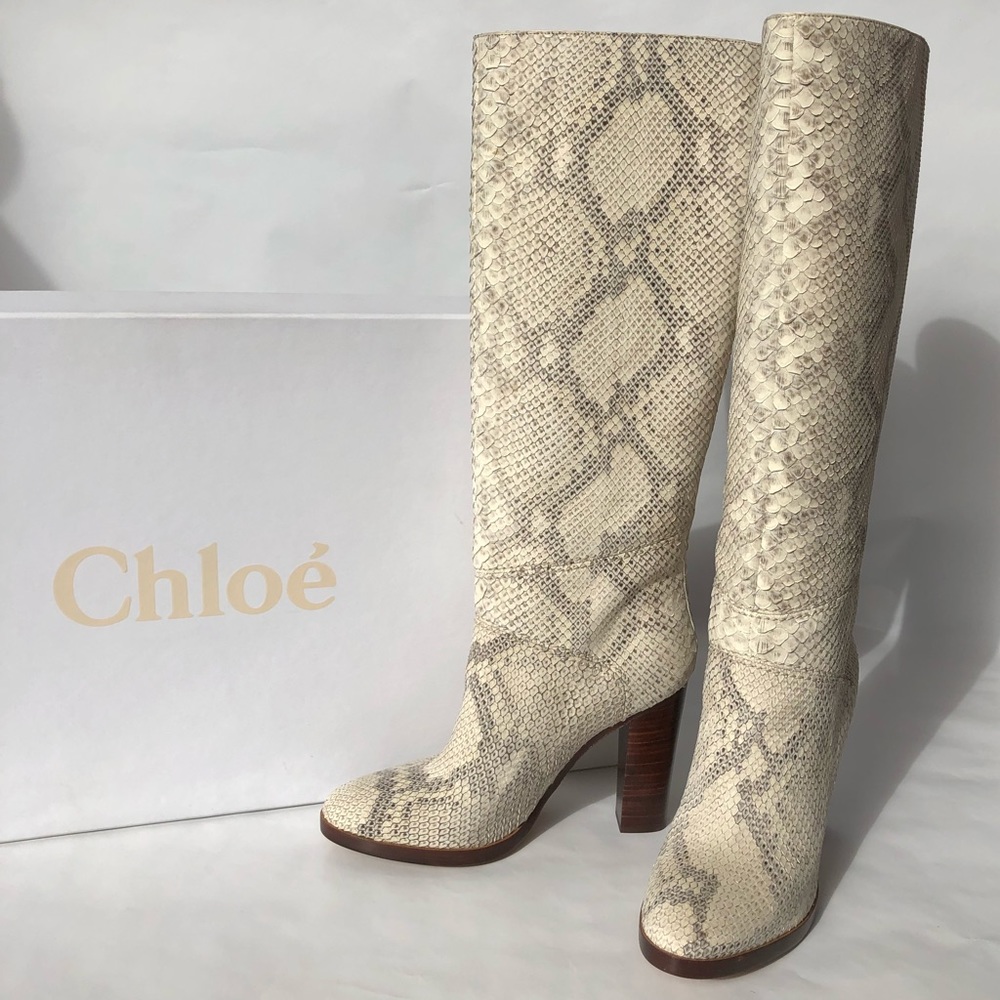 Chloe Python/Snakeskin Boots - Picture 2 of 8